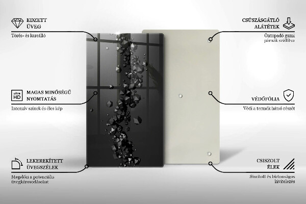 Kuchynská doska zo skla 3D abstrakcia tvarov