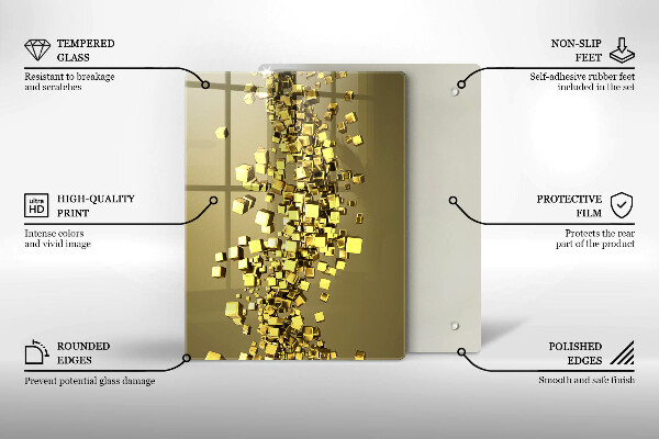 Kuchynská doska zo skla 3D abstrakcia tvarov