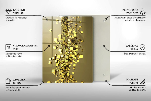Kuchynská doska zo skla 3D abstrakcia tvarov