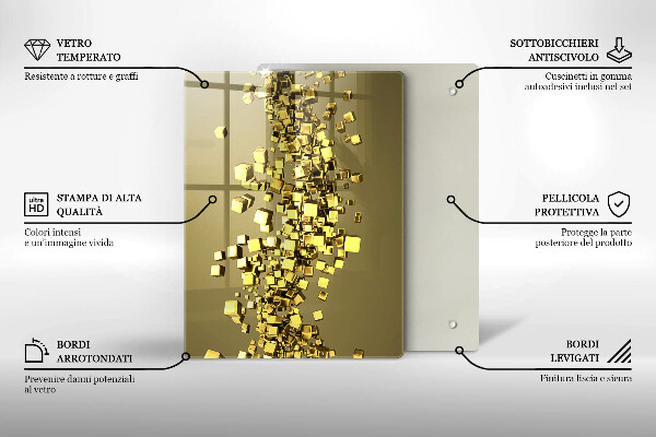 Kuchynská doska zo skla 3D abstrakcia tvarov