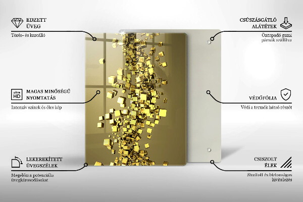 Kuchynská doska zo skla 3D abstrakcia tvarov