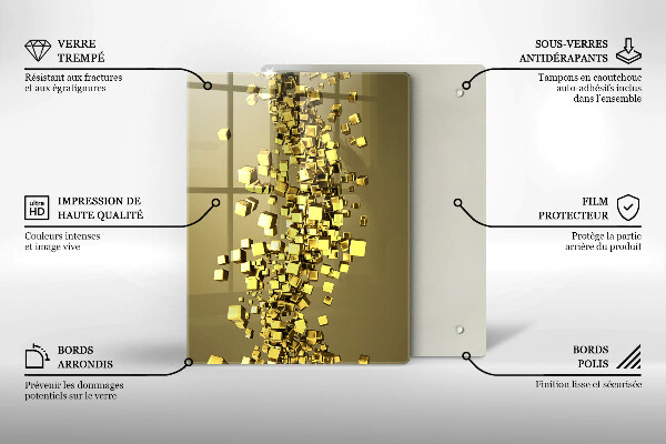 Kuchynská doska zo skla 3D abstrakcia tvarov