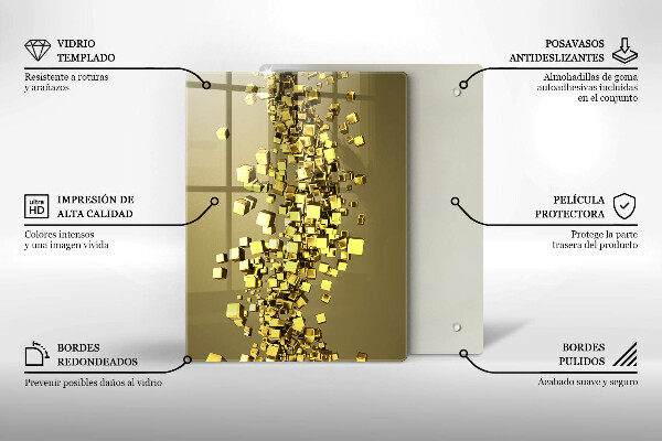 Kuchynská doska zo skla 3D abstrakcia tvarov