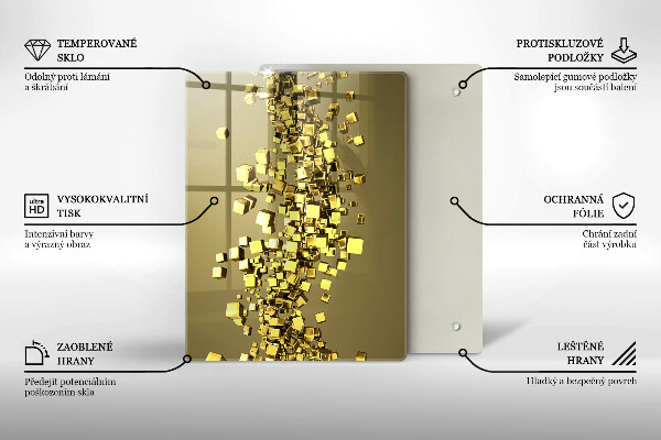 Kuchynská doska zo skla 3D abstrakcia tvarov