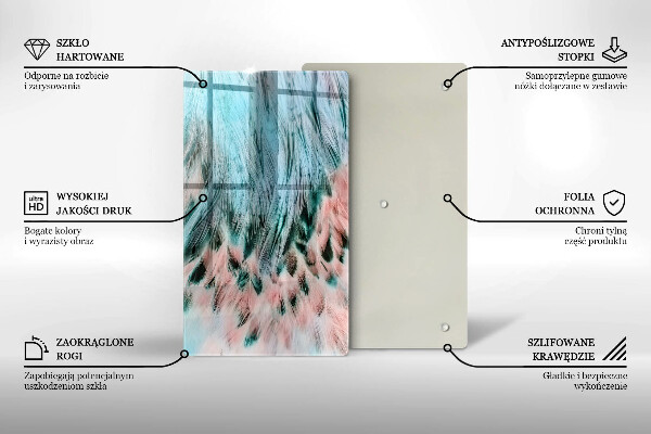 Kuchynská doska zo skla Boho vtáčie perie