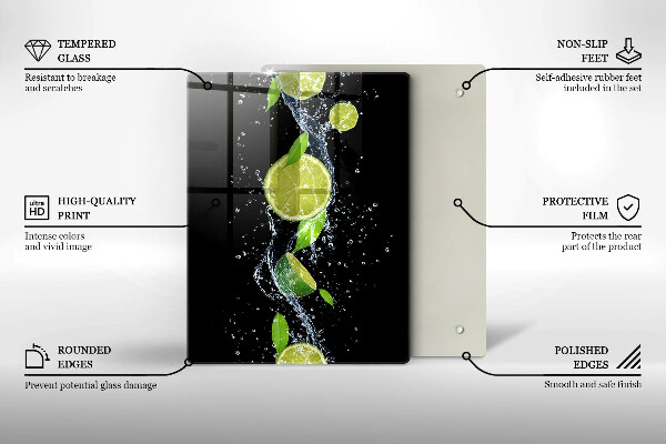 Kuchynská doska zo skla Boho vtáčie perie