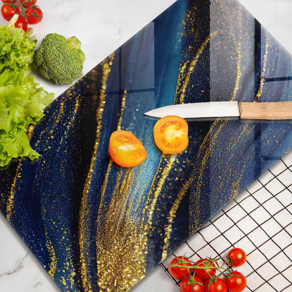 Sklenená doska na krájanie Námornícka modrá abstrakcia