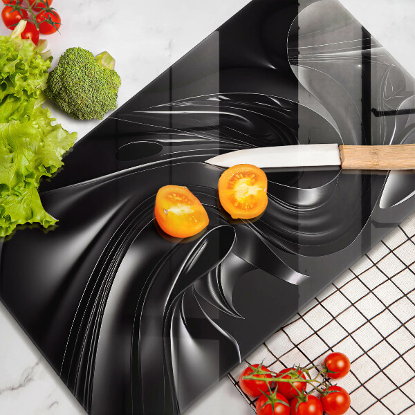 Sklenená doska na krájanie Abstraktná čierna hmota