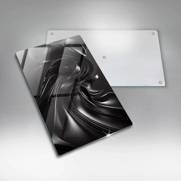 Sklenená doska na krájanie Abstraktná čierna hmota