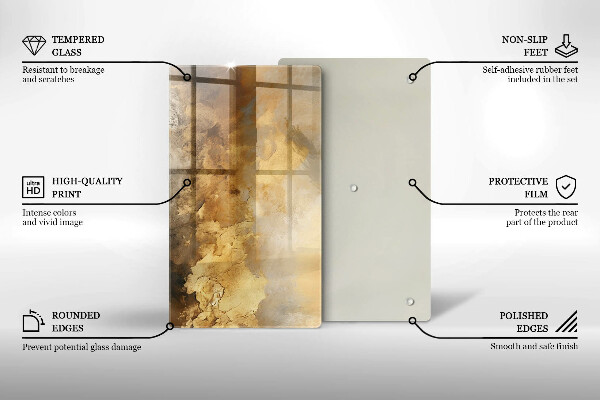 Sklenená doska na krájanie Bohatá textúra