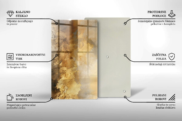 Sklenená doska na krájanie Bohatá textúra