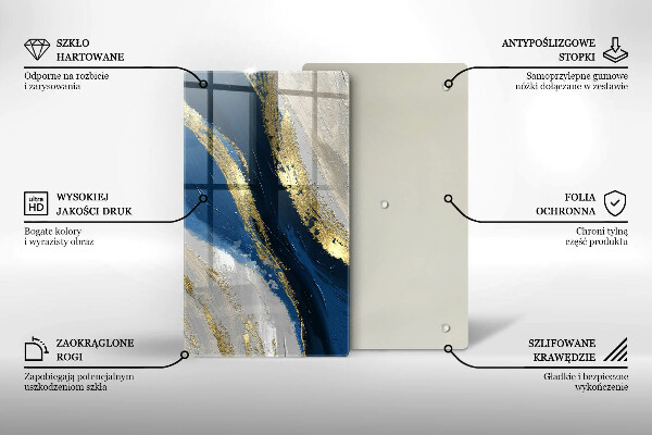 Sklenená doska na krájanie Textúra so zlatom