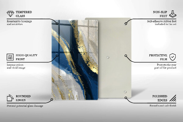 Sklenená doska na krájanie Textúra so zlatom