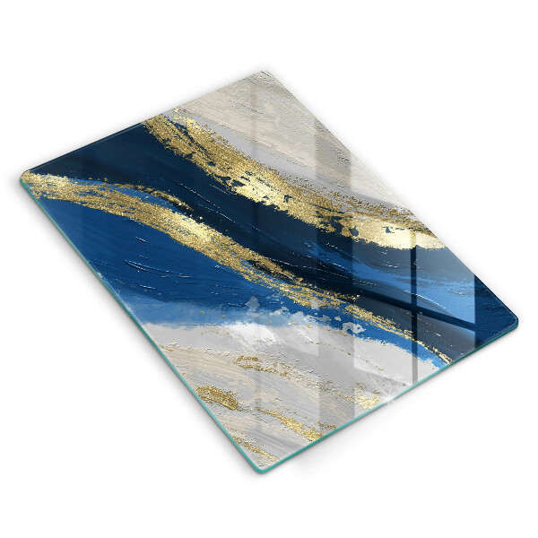 Sklenená doska na krájanie Textúra so zlatom