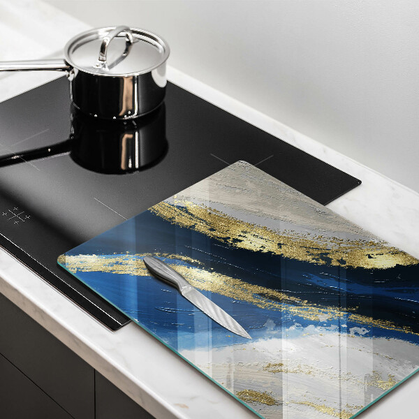Sklenená doska na krájanie Textúra so zlatom