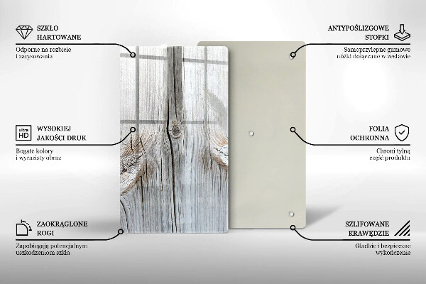 Sklenená doska na krájanie Svetlá štruktúra dreva