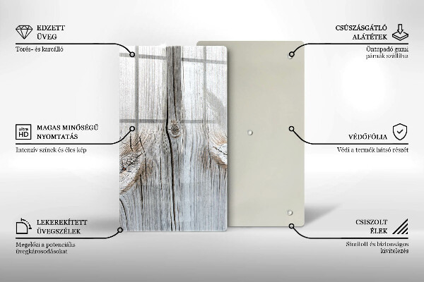 Sklenená doska na krájanie Svetlá štruktúra dreva