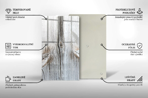 Sklenená doska na krájanie Svetlá štruktúra dreva