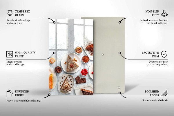 Sklenená doska na krájanie Sladkosť koláča