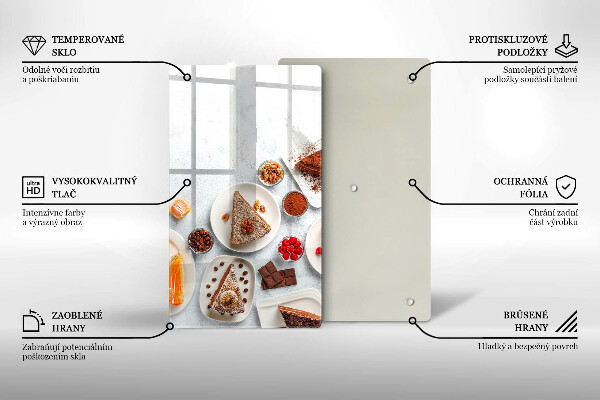 Sklenená doska na krájanie Sladkosť koláča