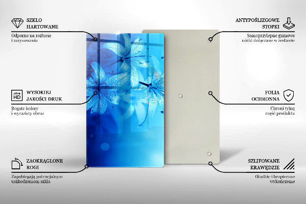 Sklenená doska na krájanie Modré kvety