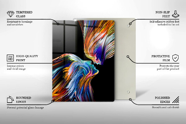 Sklenená doska na krájanie Modré kvety