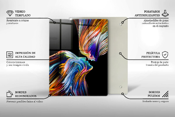 Sklenená doska na krájanie Modré kvety