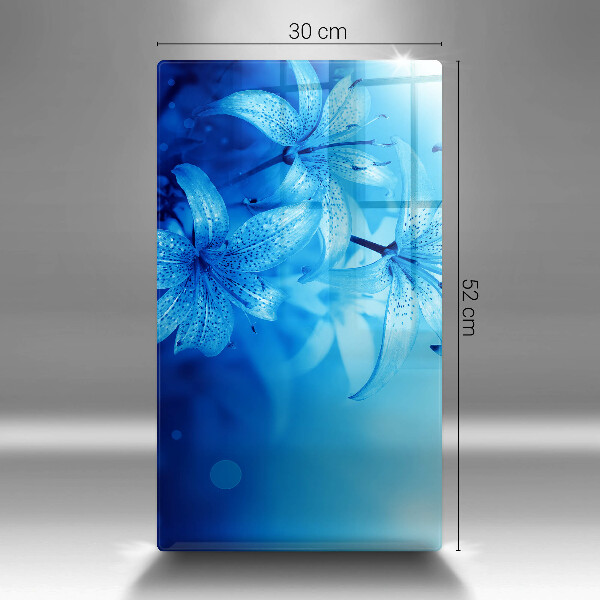 Sklenená doska na krájanie Modré kvety