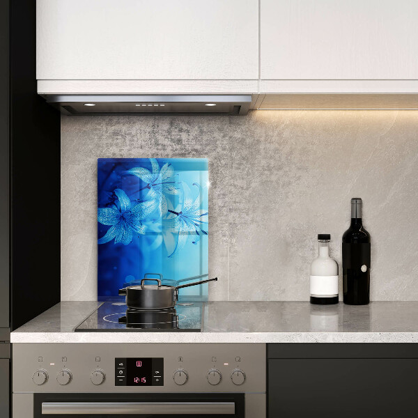 Sklenená doska na krájanie Modré kvety