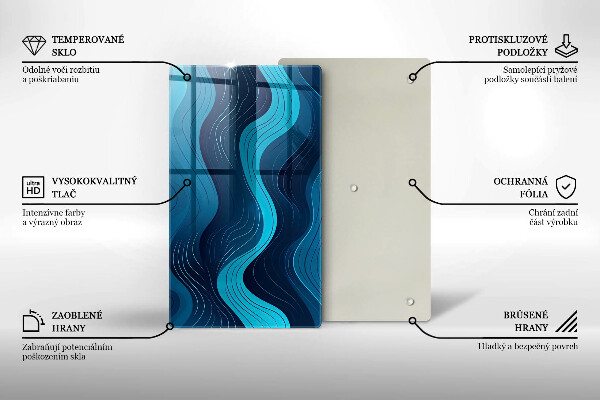 Sklenená doska na krájanie Abstraktné vlny