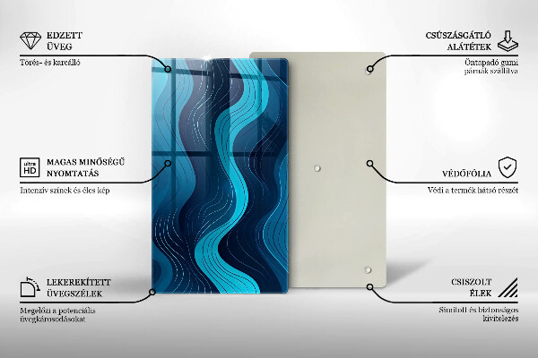 Sklenená doska na krájanie Abstraktné vlny