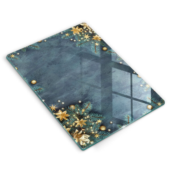 Sklenená doska na krájanie vianočné dekorácie