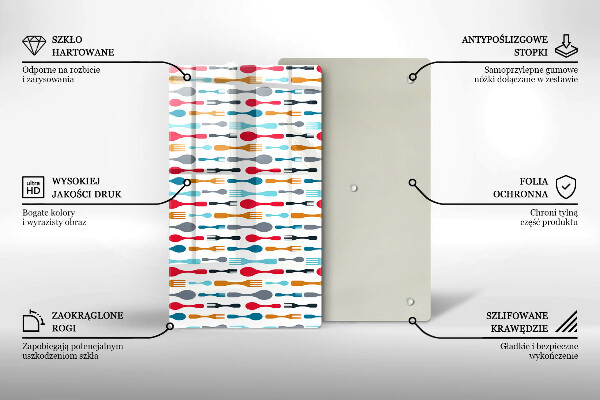 Sklenená doska na krájanie Ilustrácia lyžice