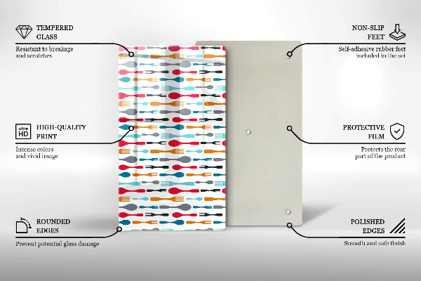 Sklenená doska na krájanie Ilustrácia lyžice