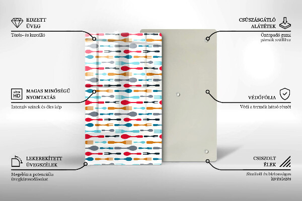 Sklenená doska na krájanie Ilustrácia lyžice