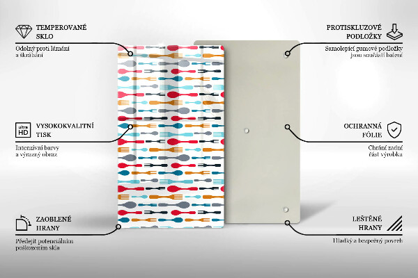 Sklenená doska na krájanie Ilustrácia lyžice