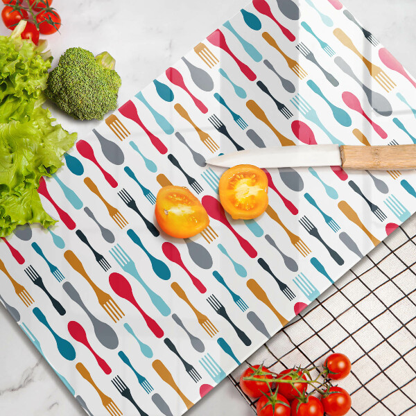 Sklenená doska na krájanie Ilustrácia lyžice