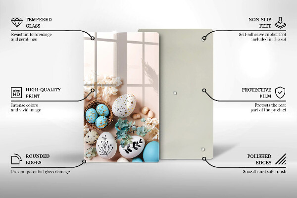 Sklenená doska na krájanie Veľkonočné ozdoby