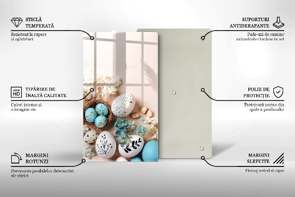 Sklenená doska na krájanie Veľkonočné ozdoby