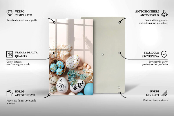 Sklenená doska na krájanie Veľkonočné ozdoby