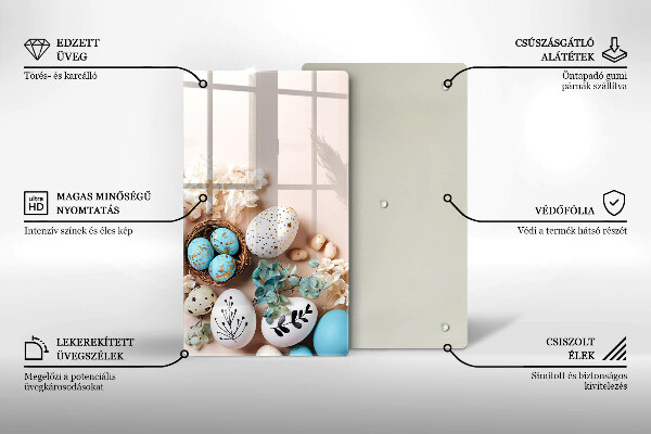 Sklenená doska na krájanie Veľkonočné ozdoby