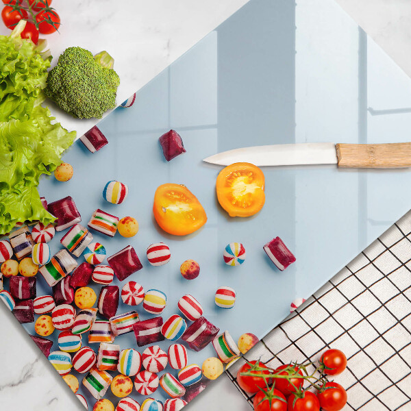 Sklenená doska na krájanie Farebné cukríky