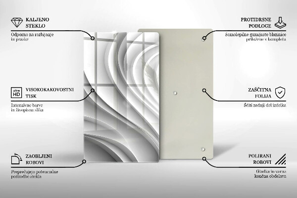 Sklenená doska na krájanie Geometrické čiary