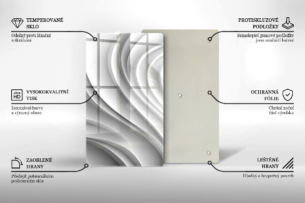 Sklenená doska na krájanie Geometrické čiary