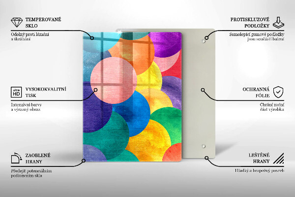 Sklenená doska na krájanie Geometrické čiary