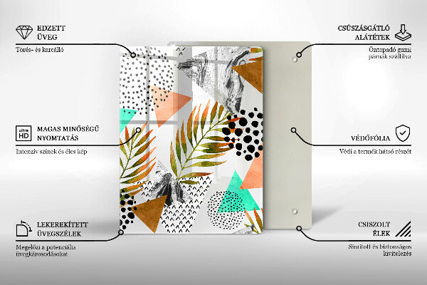 Sklenená doska na krájanie Modrý a zlatý mramor