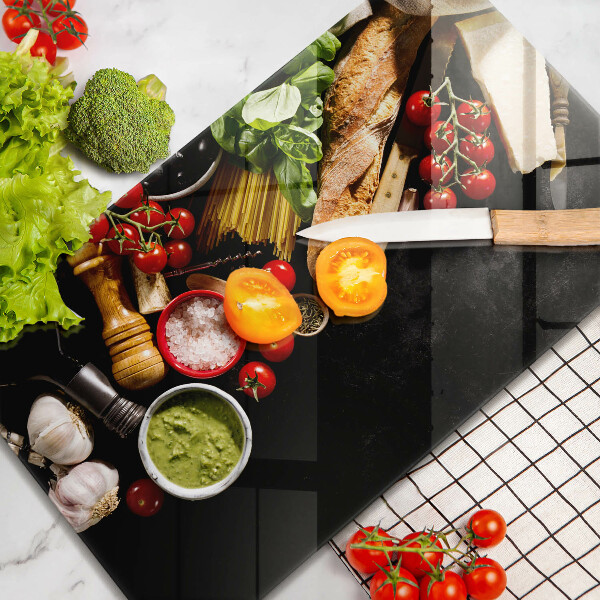 Sklenená doska na krájanie Talianske prísady a koreniny