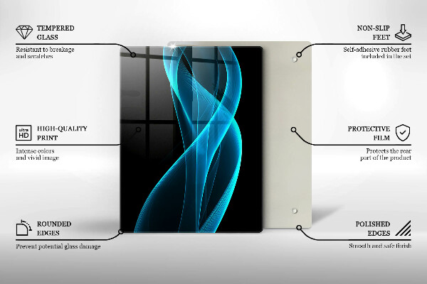 Sklenená doska na krájanie Detailný záber na čerešne