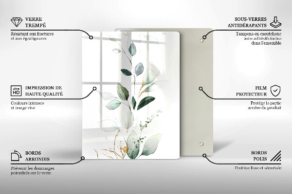 Sklenená doska na krájanie Zelené tekvice