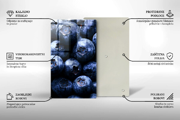 Sklenená doska na krájanie Zblízka bobúľ